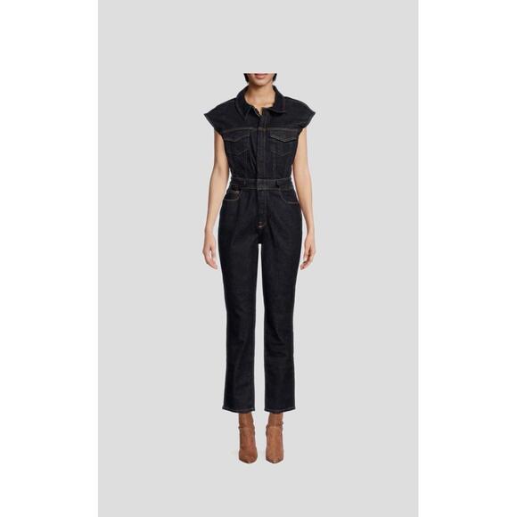 Good American Trucker Denim Jumpsuit S NWT
